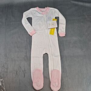 Burts Bees Baby Organic Cotton Baby One Piece Sleeper Pajama Pink Stars 24 Month